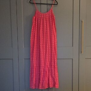Accessorize Pink Maxi Dress with White Dots
